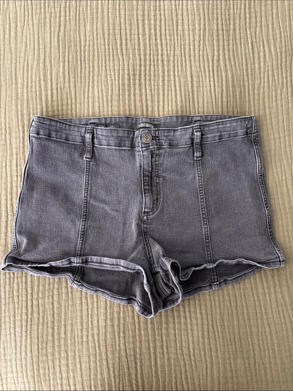 Wild Fable Washed Black Super High Rise Shorts